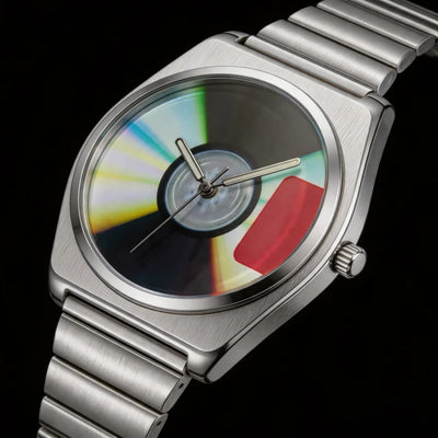 Relojes de cuarzo creativos con esfera de disco retro única para hombre, diseño Y2K, diferentes formas, reloj impermeable para hombre, de acero luminoso, reloj masculino
