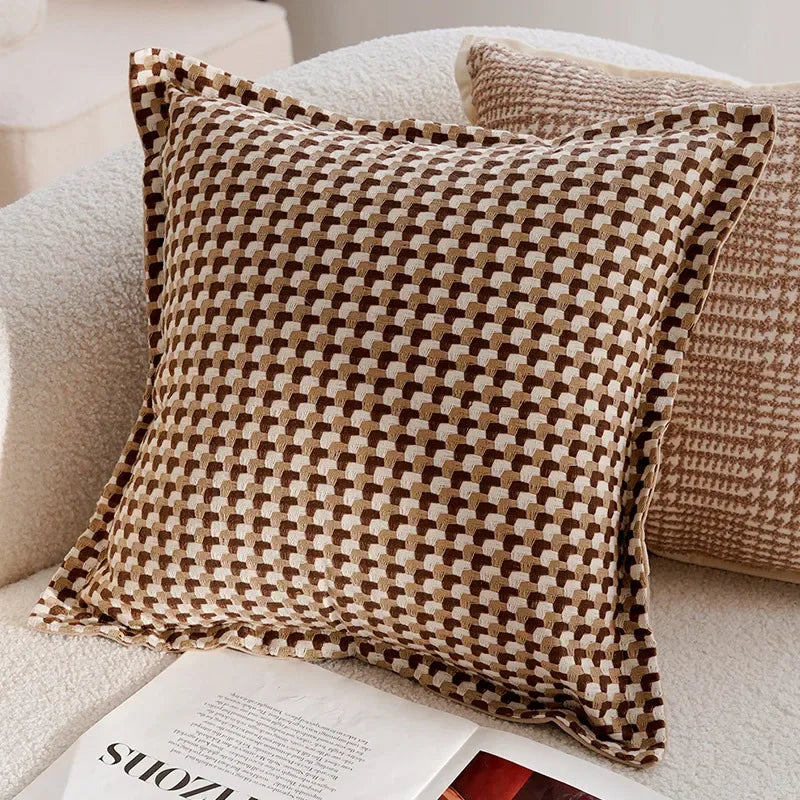 Light Luxury Throw Brown Pillow Cover