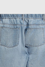 Blue Acid Washed Waist Jeans