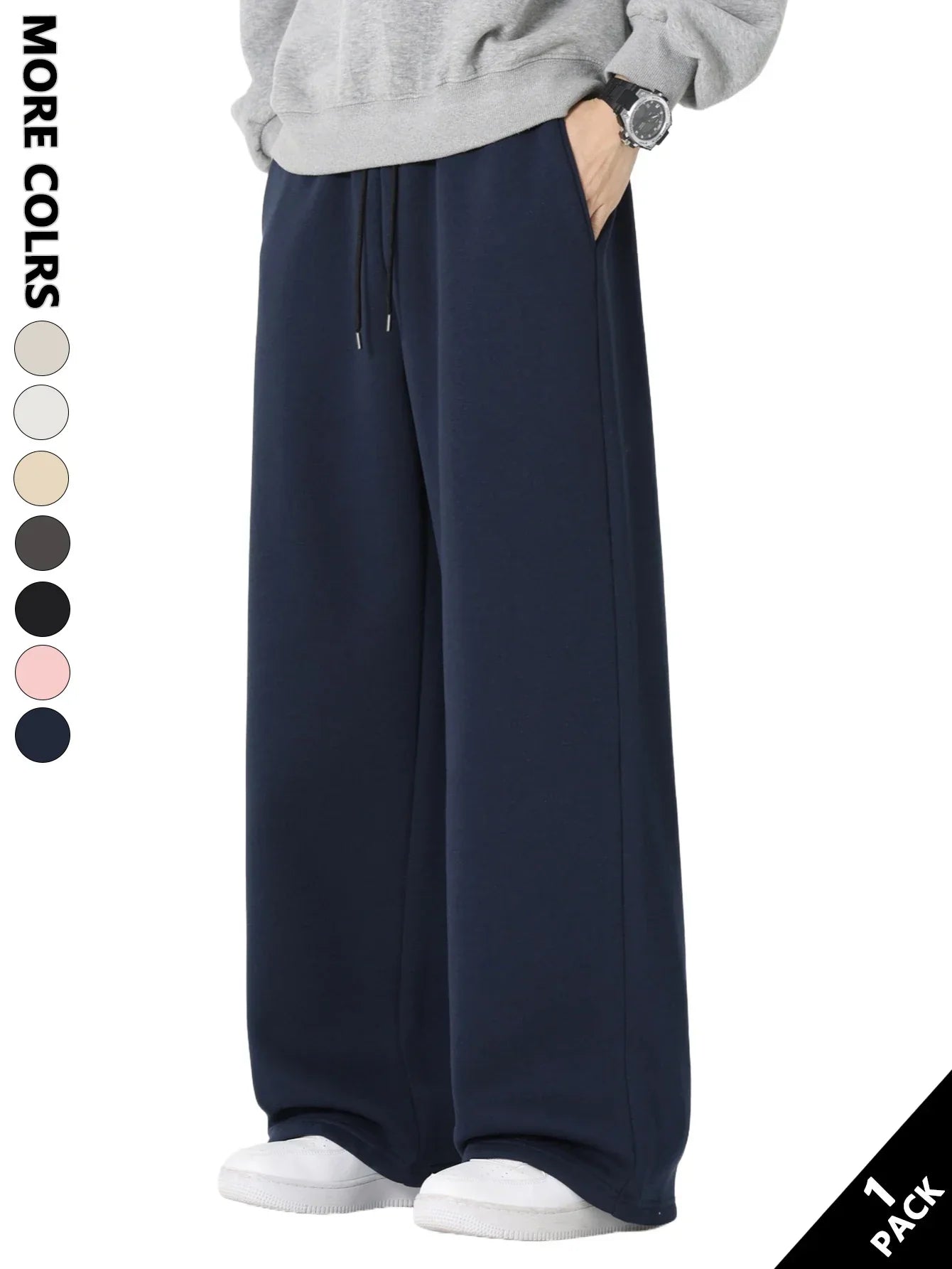 Solid Color Comfy Straight Leg Pants