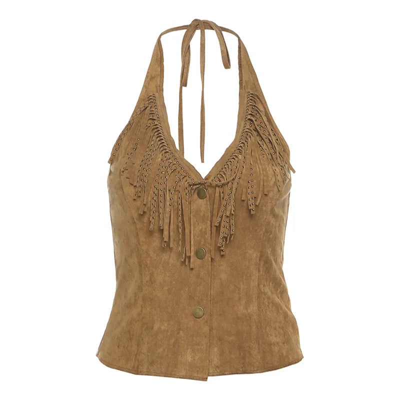 Y2K Cowgirl Halter Top