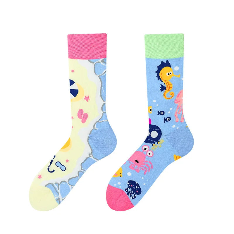 Cartoon Irregular Style Colorful Breathable Unisex Socks