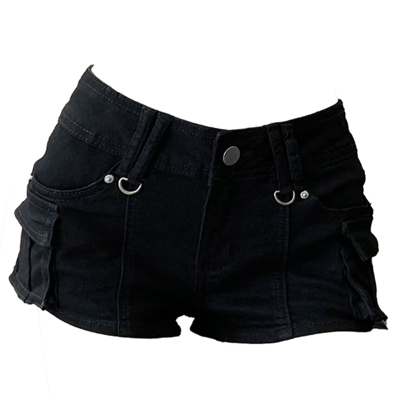 Y2K Grunge Cargo Mini Shorts