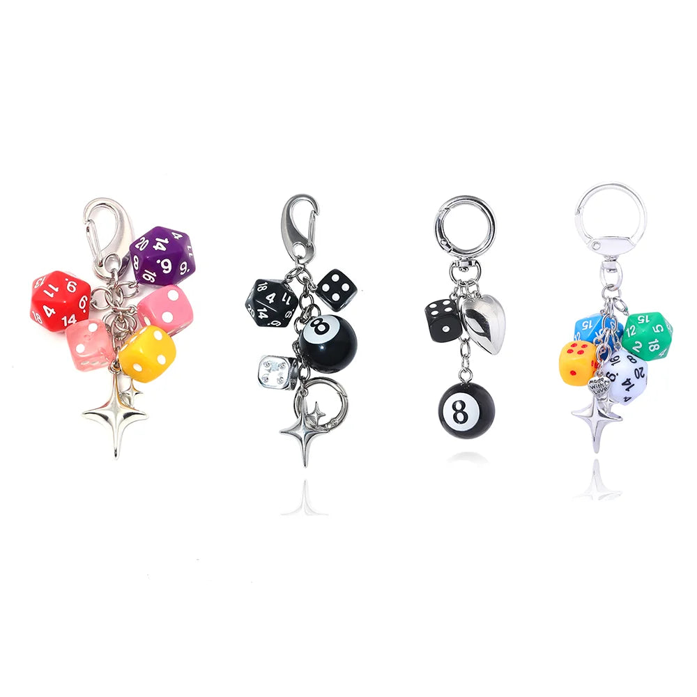 Y2k Dice Billiards Keychain