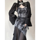 Gothic Wide Sleeve Midi Dress