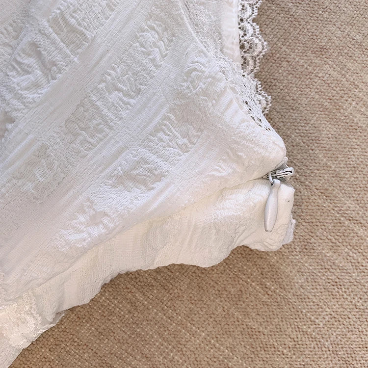 Ruffled Lace Trim Low Rise T-Shirt