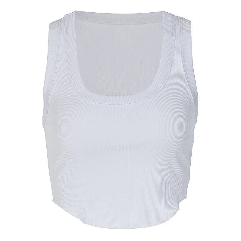 Square Neck Ribbed Tank Top