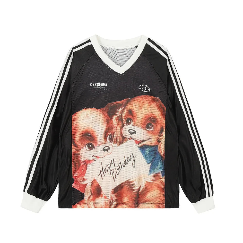 Cartoon Puppies Skater Long Sleeve T-Shirt