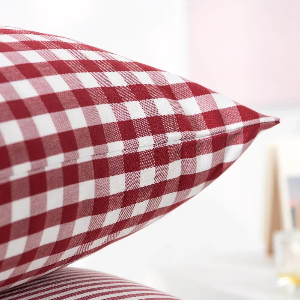 Red Striped Cushion Cover
