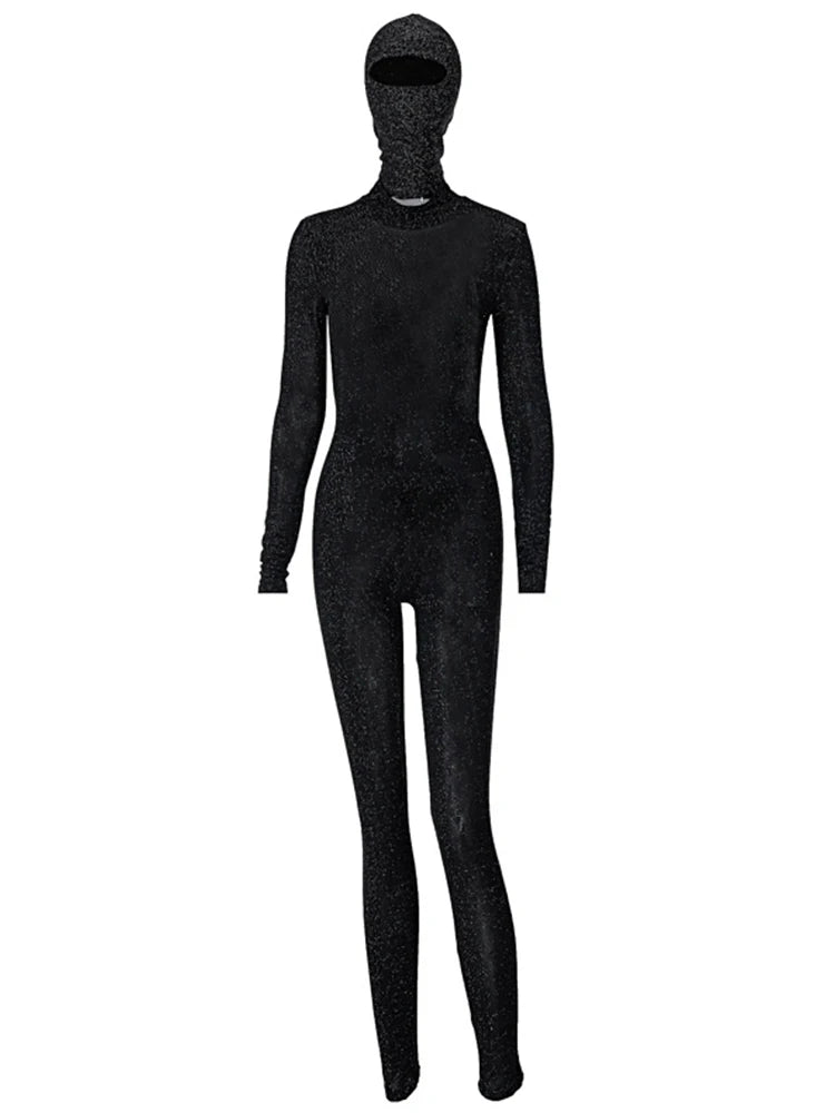 Black Long Sleeve Backless Romper Jumpsuit