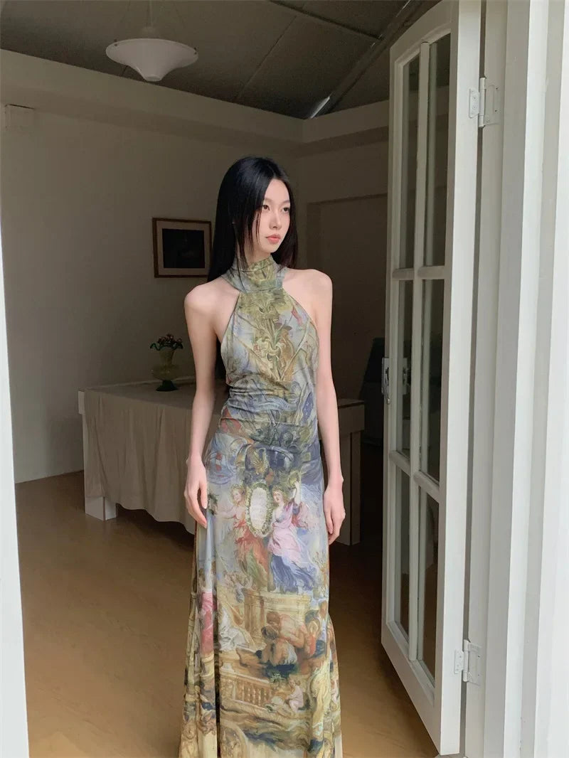 Renaissance Oil Painting Maxi Dress