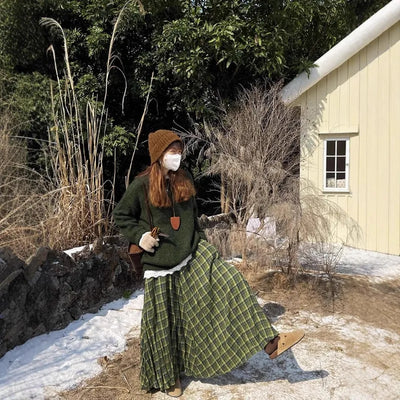 Fairycore Plaid Maxi Skirt