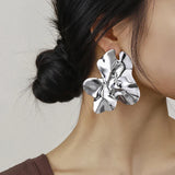 Irregular Metal Flower Earrings