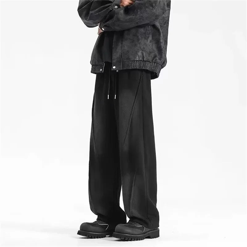 Vintage Pleated Straight Korean Pants