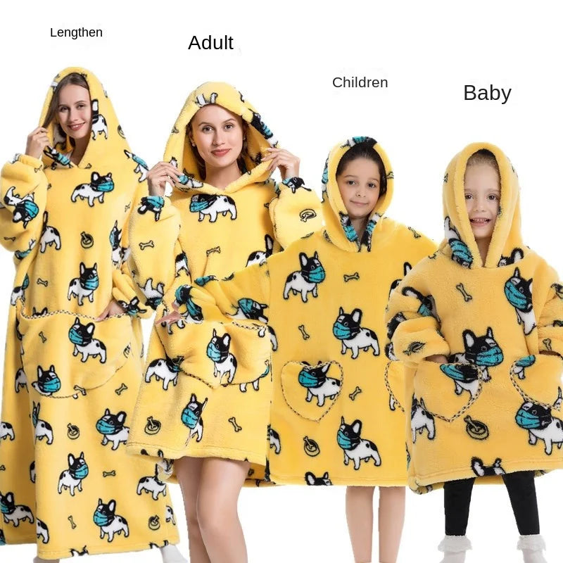 Family Oversize Sherpa Blanket Hoodie