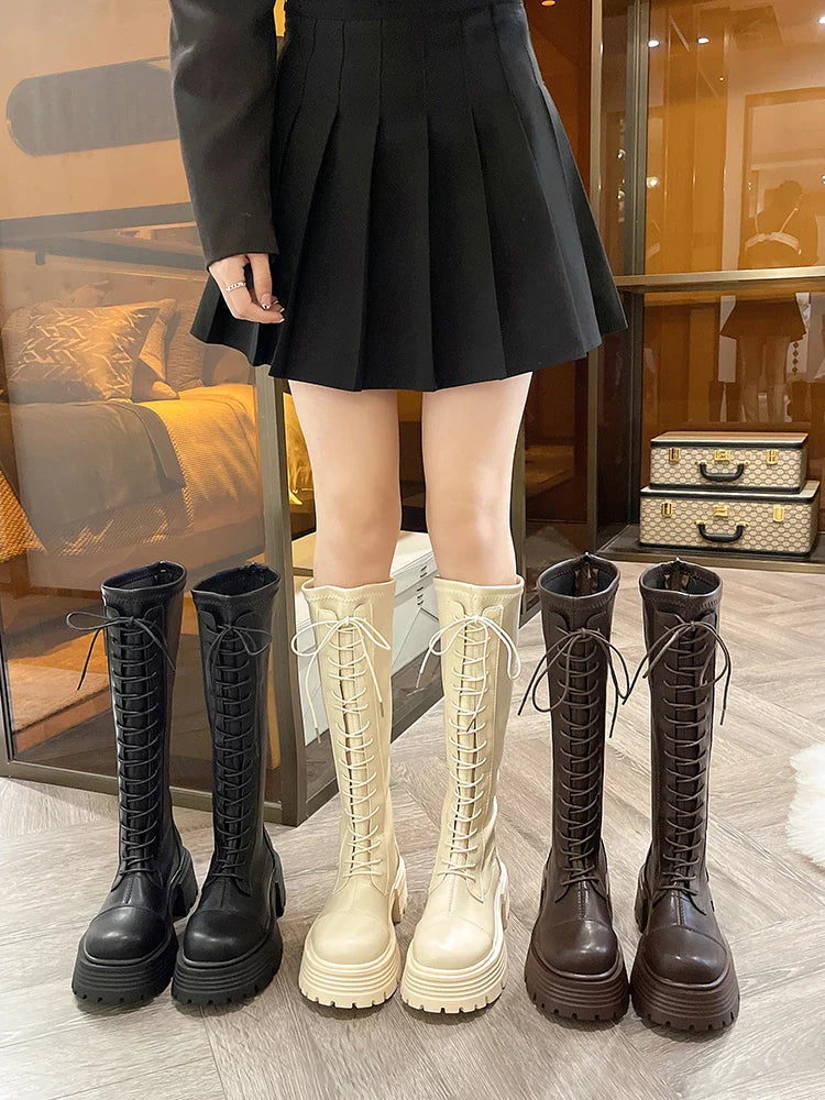 Lolita Zipper Thick Sole Zipper Boots