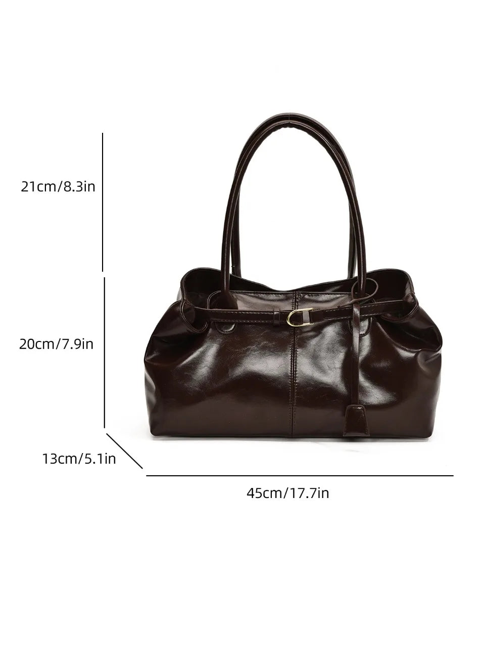 Corporate Girl Shiny Leather Shoulder Bag