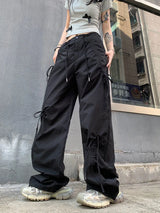 Model wearing the black Tailored Cargo Utility Pants