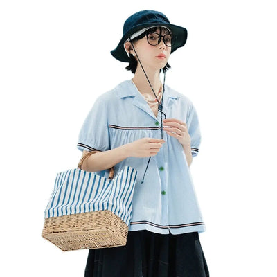 Camisa azul Soft Girl para picnic