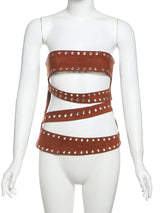 Cyperpunk Hollowed Out Crop Top