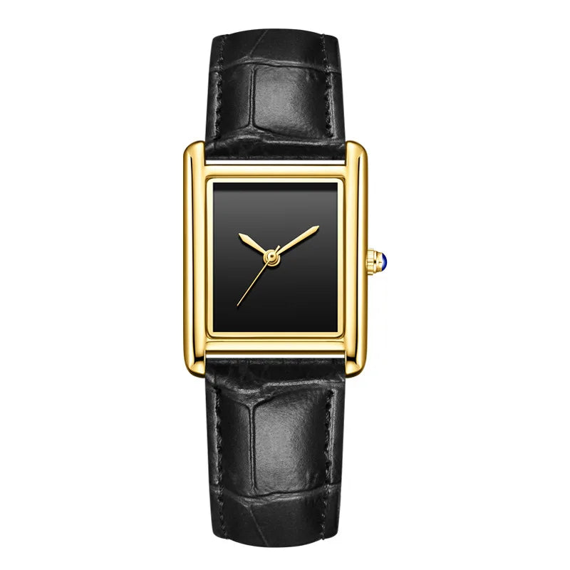 Unisex Simple Square Leather Watch