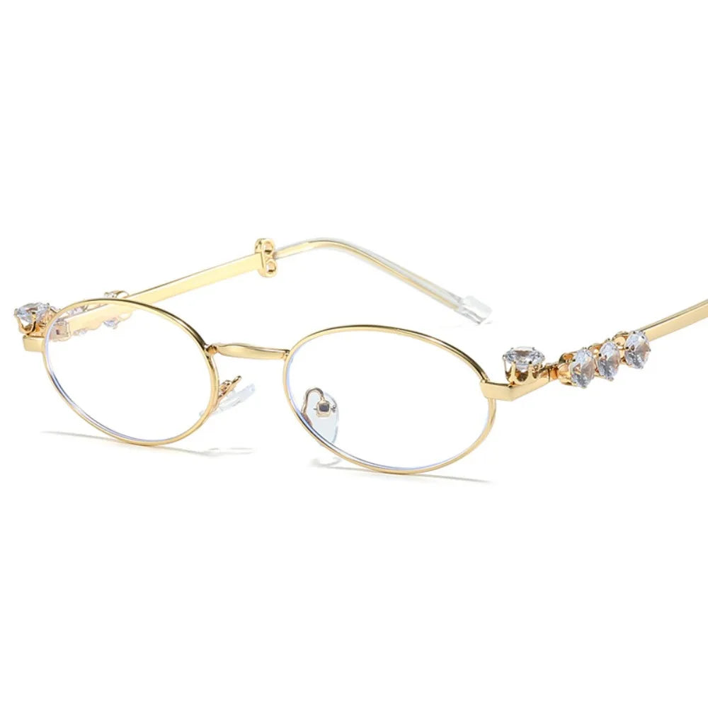 Bling Rhinestone Oval Sunglasses