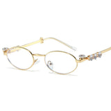 Bling Rhinestone Oval Sunglasses