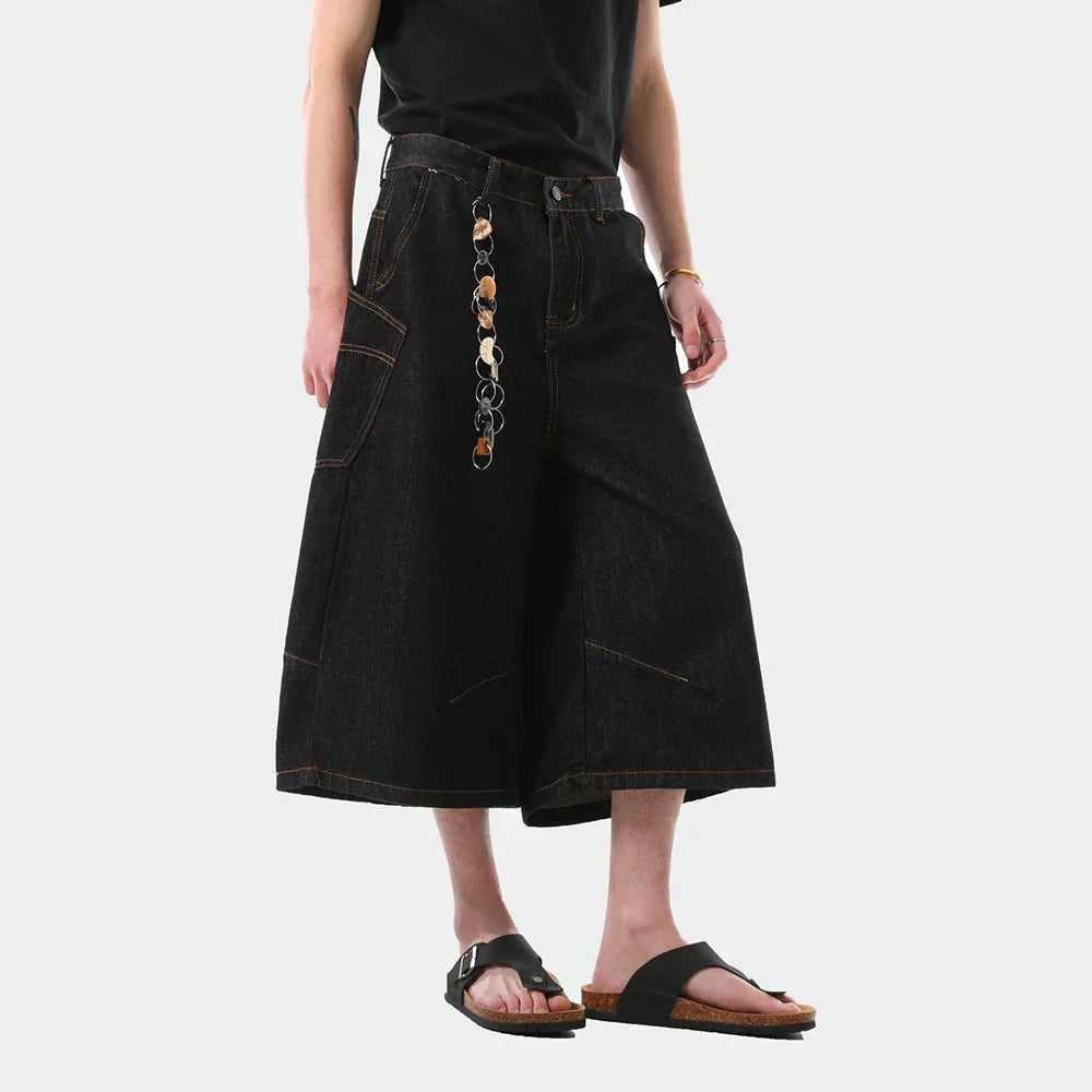 Retro American Loose Fit Cropped Jort