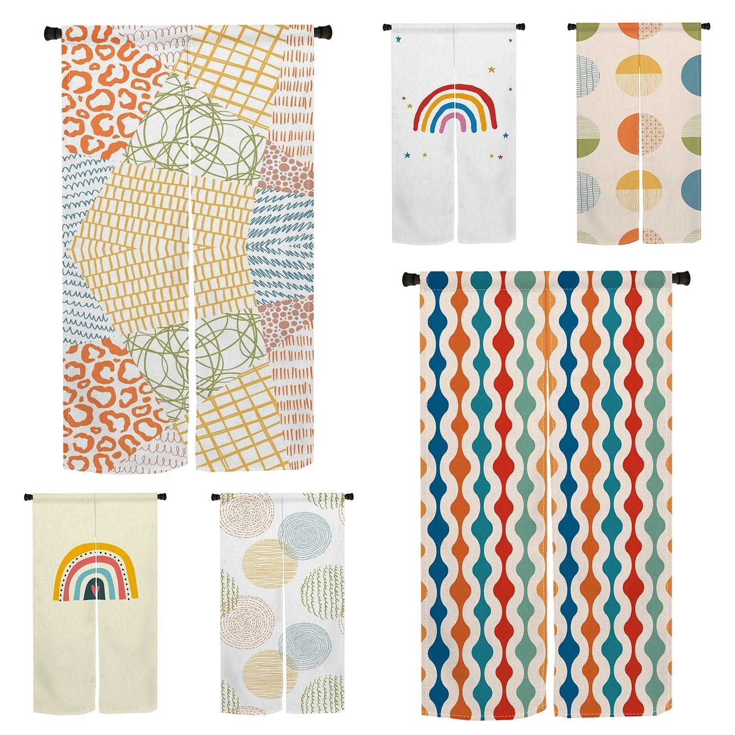 Cortinas cortas en tonos pastel para dormitorio