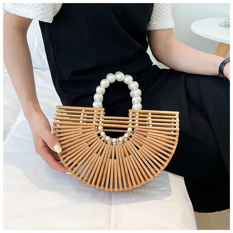 Bamboo Fan-shaped Handbag
