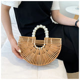 Bamboo Fan-shaped Handbag