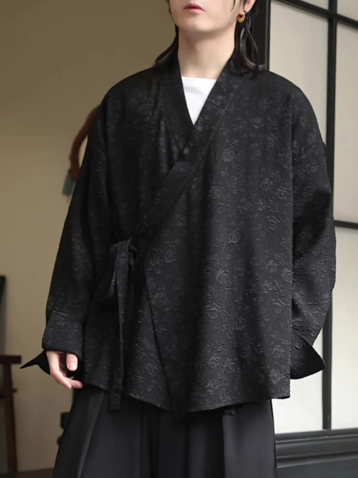 Grunge Black Kimono Blouse