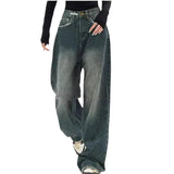 Y2k Women's High Waist Wide Leg Denim Jeans