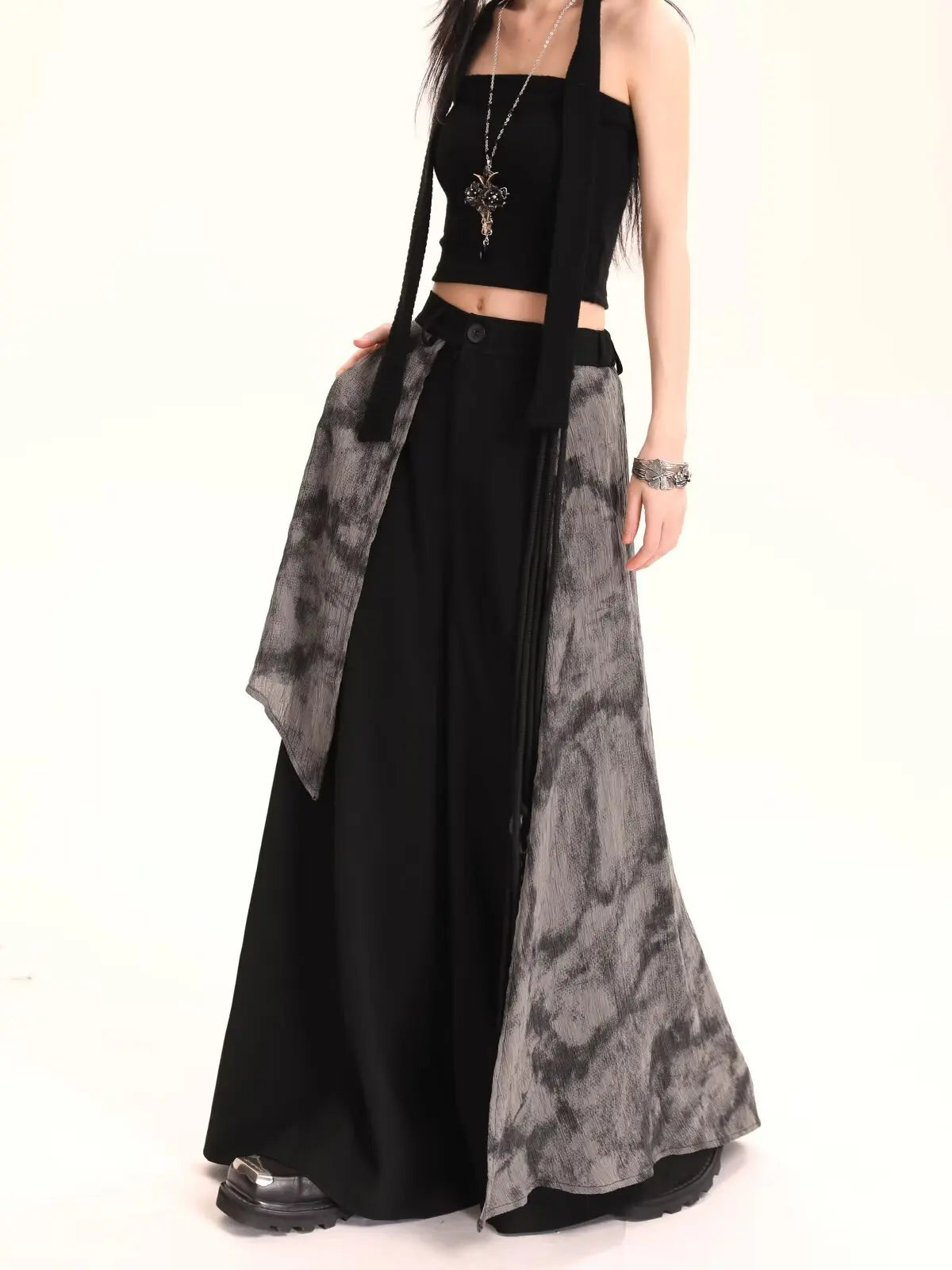 Grunge Black Kimono Blouse