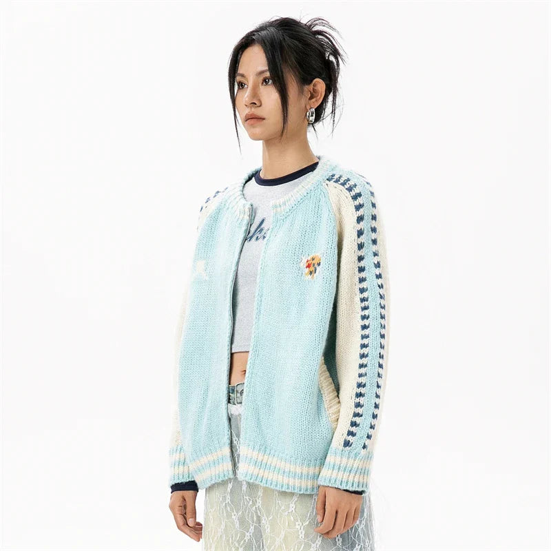 Gemütlicher Strickpullover mit Reißverschluss