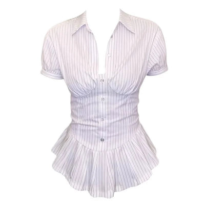 Y2K Pinstripe Corset Top