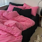 Korean Pink Letter Bedding Set