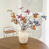 Vintage Vase with Butterfly Flower Branches