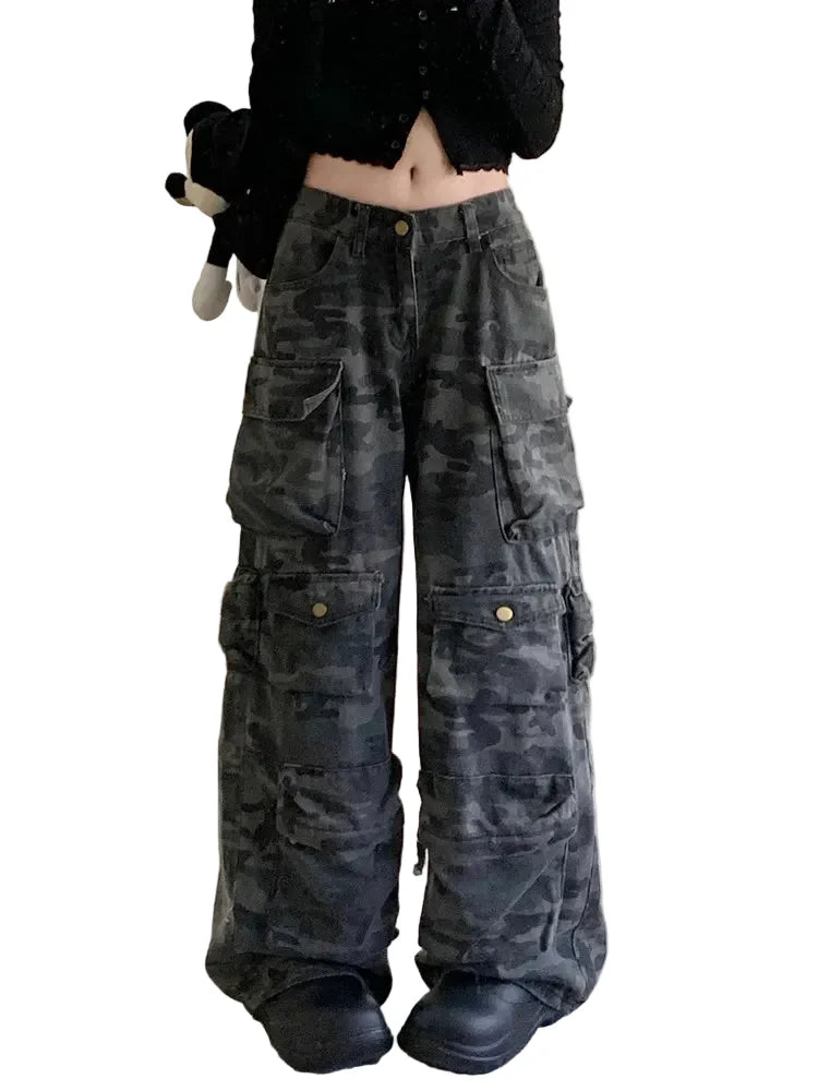 Low Rise Waist Camo Cargo Pants