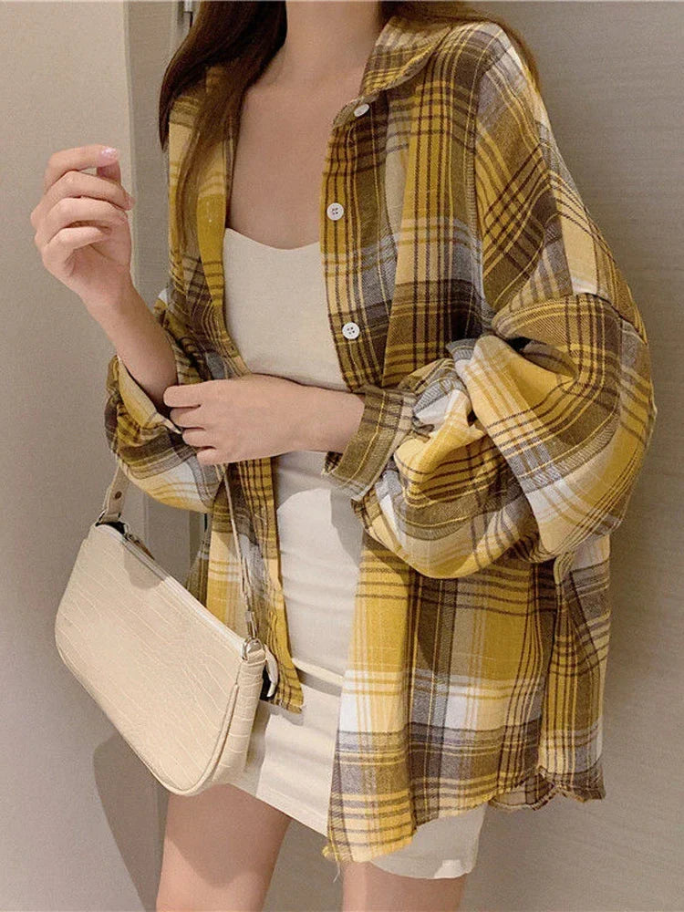 Vintage Plaid Long Sleeve Shirt