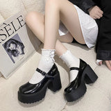 Coquette Core Chunky Platform Heels
