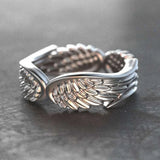 Anillos Retro de Alas de Ángel y Demonio