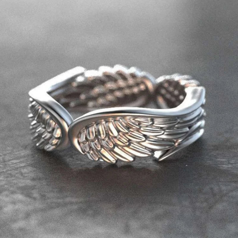 Anillos Retro de Alas de Ángel y Demonio