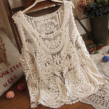 Handmade Vintage Women's Sleeveless Lace Tank Top