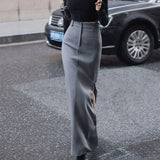 Corporate Girl High Waist Slit Maxi Skirt