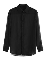 Corporate Girlie Black Striped Button-Down Shirt