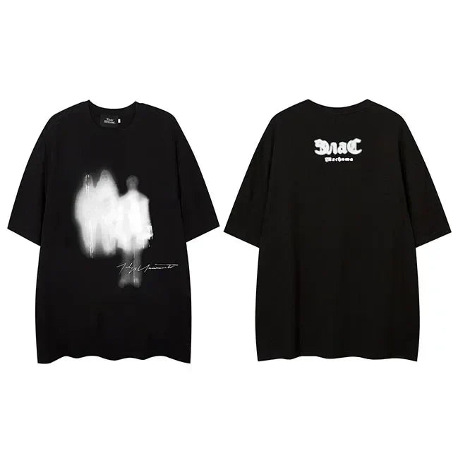 Vintage Shadow Graphic Hip Hop T-Shirt