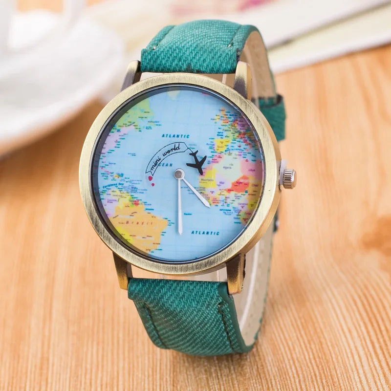 Map Women Luxury Quartz Watch