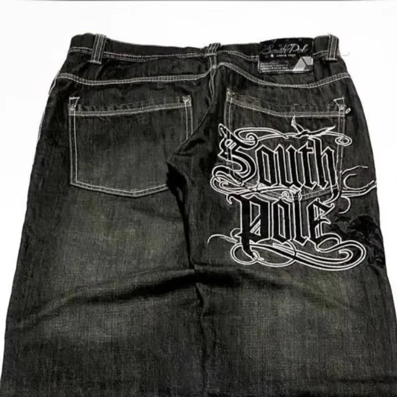 Y2K Edgy Jeans mit weitem Bein