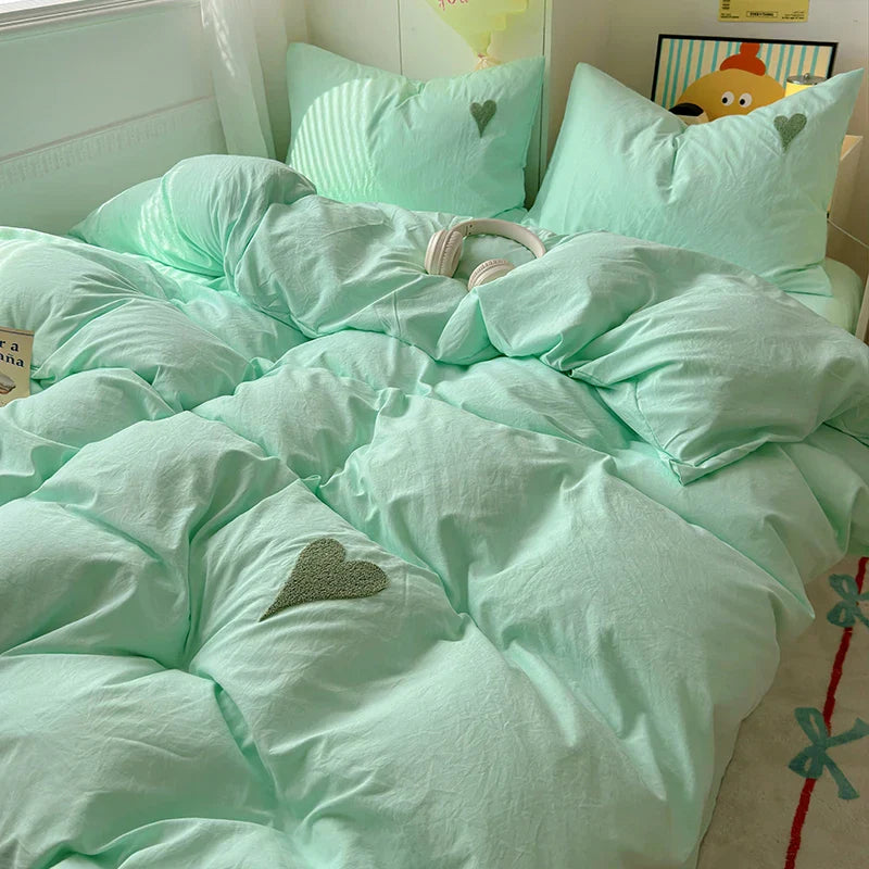 Blue Heart Bedding Set
